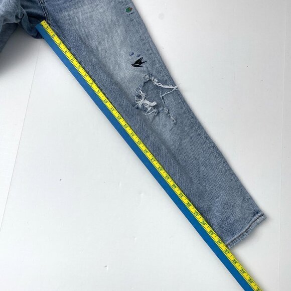 GAP Women's Jeans Best Girlfriend Straight Leg Distressed Embroidered size 25 - Picture 4 of 9